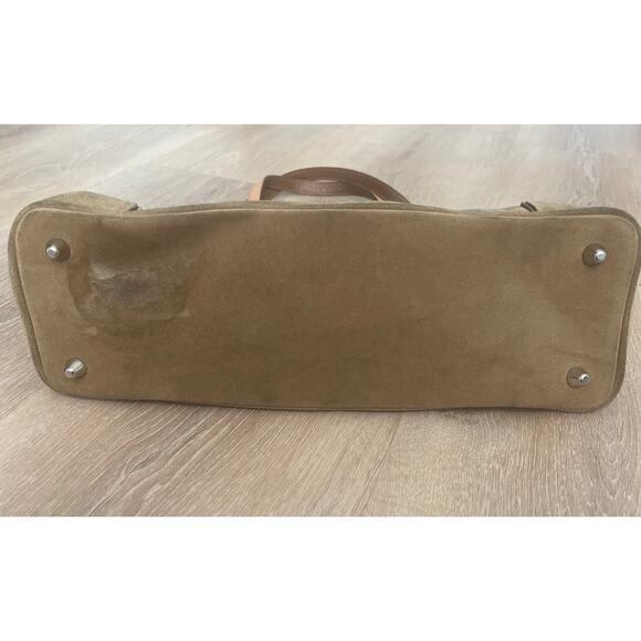 Vintage Authentic Coach Suede Brown Leather Bag Purse Y2K Classic - Picture 3 of 8